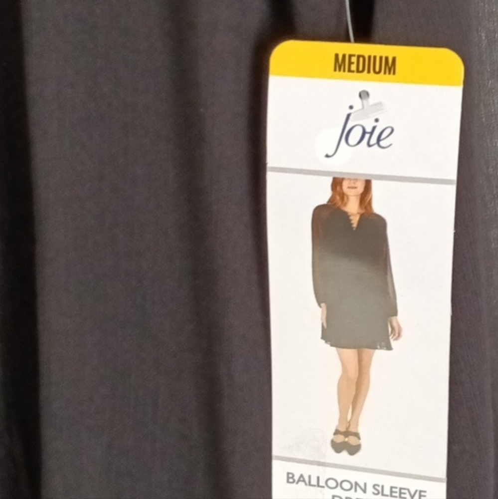 Joie Limited Edition Caviar Balloon Sleeve Dress Msrp $378 Sz L NWT - Picture 4 of 11